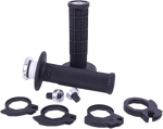 MICRO-X LOCK-ON GRIPS HALF-WAFFLE BLACK/SILVER