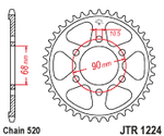 REAR SPROCKET STEEL 36T-520 HON