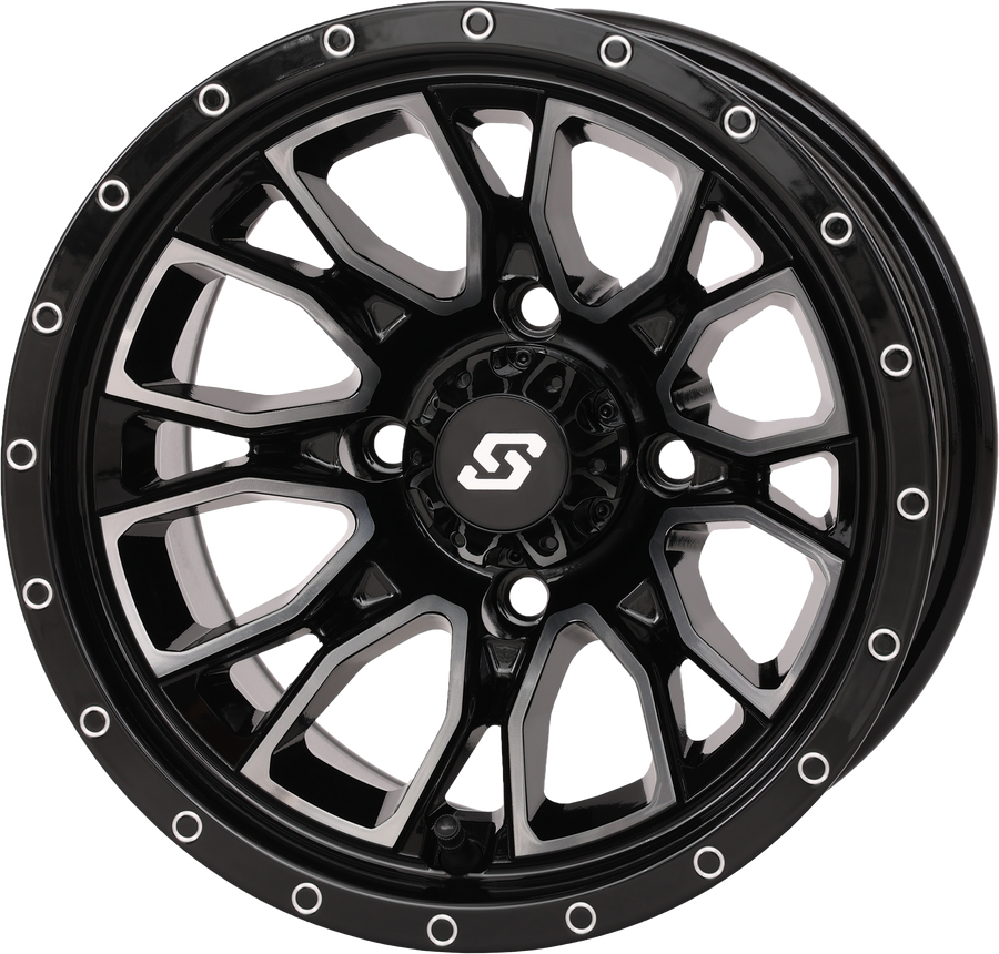 FUSION WHEEL  12X7 2+5 4/110 GLOSS BLK/MACHINED | 570-9105