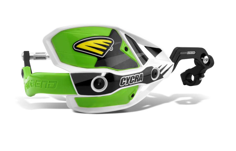 CRM WRAP AROUND HANDGUARDS 7/8" CLAMP - WHITE/GREEN