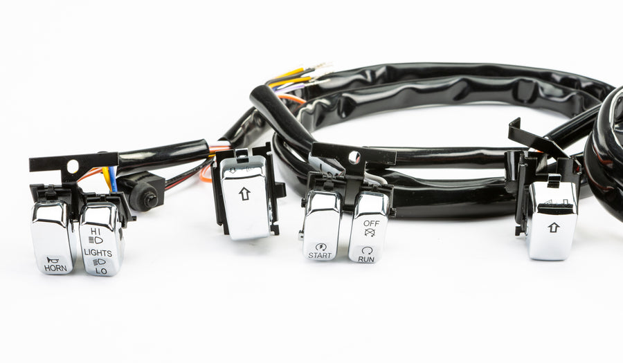 HBAR SWITCH KIT CHR/BLK LETTRS XL 07-13 FX 07-11 SOFTAIL | 370199