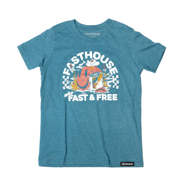 GRL WILD ONE SS HTHR TEAL