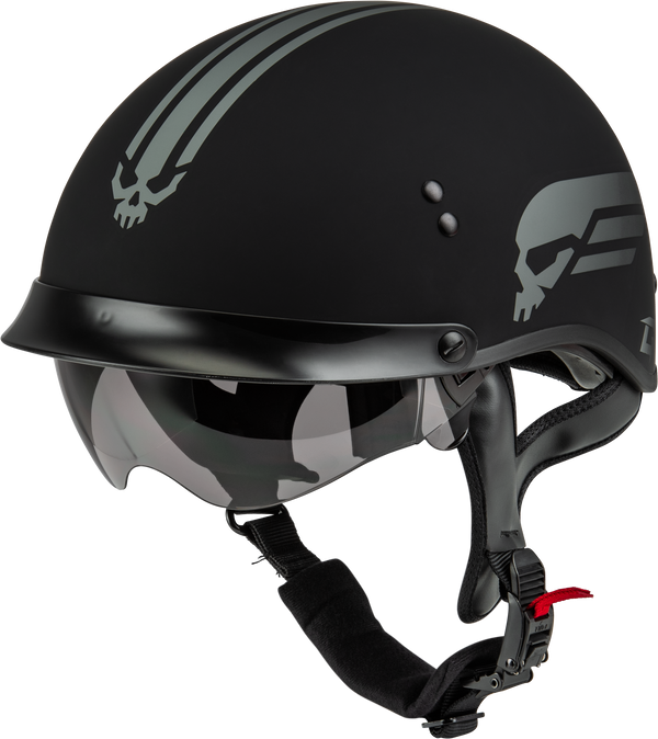 HH-65 RETRIBUTION HELMET W/PEAK MATTE BLACK/SILVER