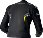 S1 D3O LEATHER JACKET BLK/GRY/FLO YEL SM
