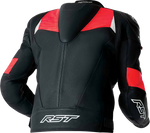 TRACTECH EVO D3O JACKET BLK/FLO RED LEATHER
