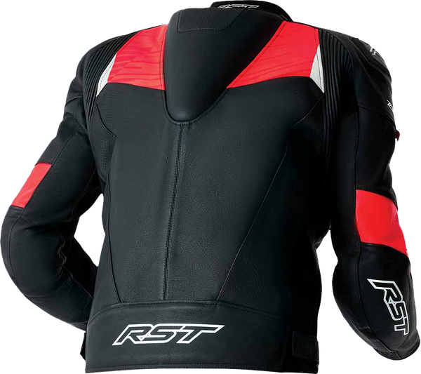 TRACTECH EVO D3O JACKET BLK/FLO RED LEATHER