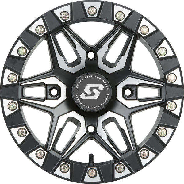 SPLIT 6 BDLK WHEEL 14X7 4/110 5+2 (+10MM) BLK/MACHINED