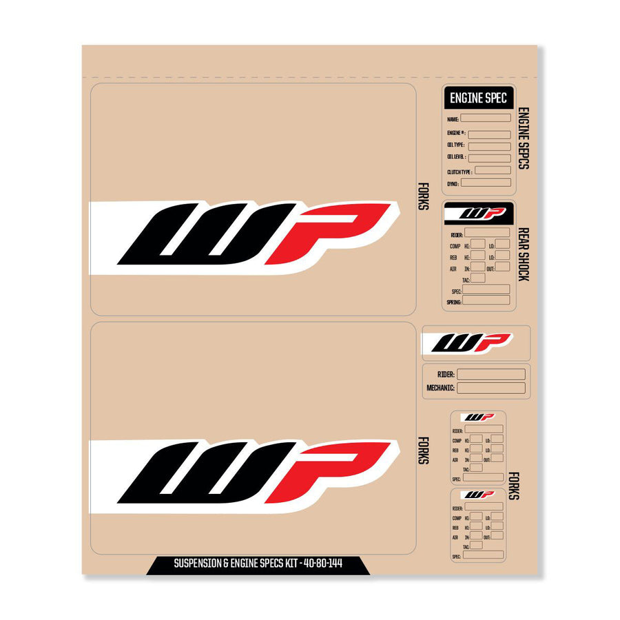WP DECAL KIT WP FORK/SHOCK/ENG SPEC | 40-80-144