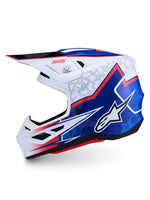 S-M7 BLASTER HELMET ECE06/DOT WHT/BLUE/RED GLOSSY 2X