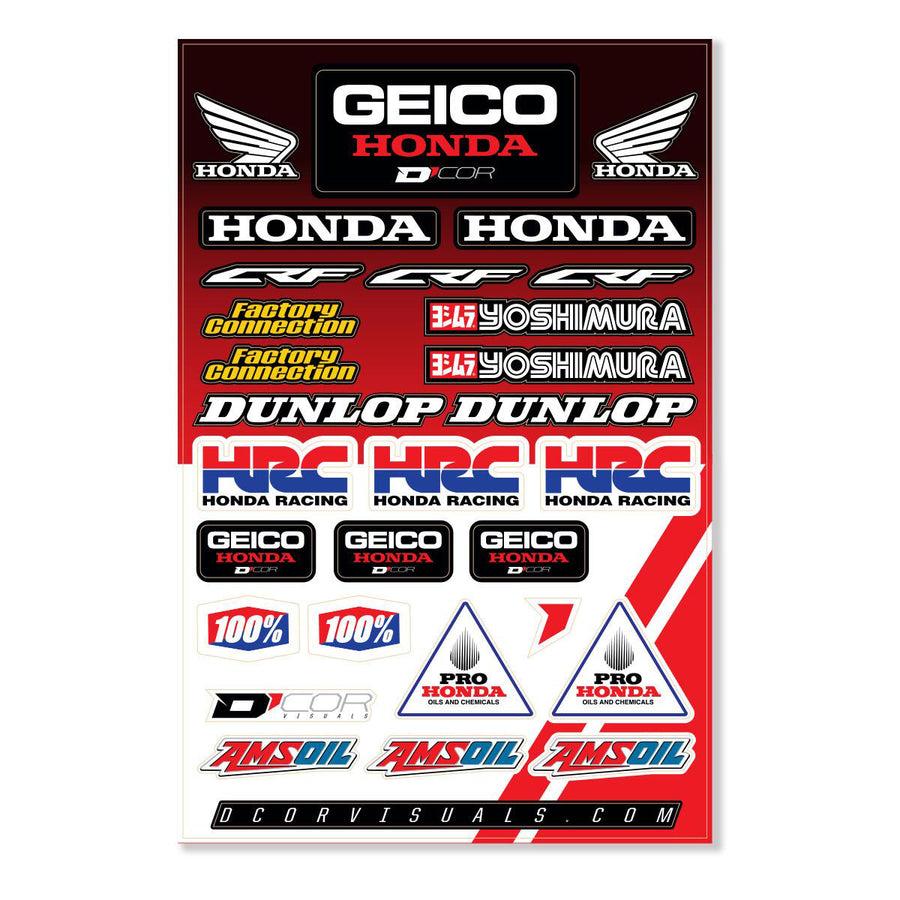 GEICO HONDA HRC DECAL SHEET GEICO HONDA HRC DECAL 12MIL | 40-10-115