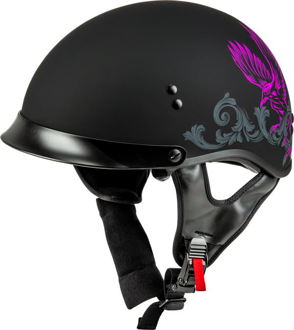 HH-65 CORVUS HELMET W/PEAK MATTE BLACK/PURPLE/GREY