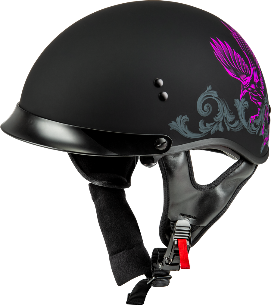 HH-65 CORVUS HELMET W/PEAK MATTE BLACK/PURPLE/GREY MD