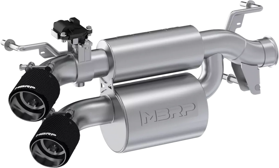 DUAL STACKED SLIP-ON SYSTEM W/ ACTIVE EXHAUST CF TIP