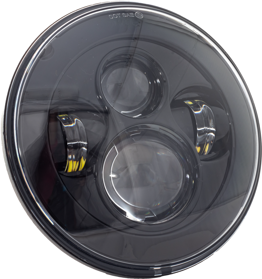 7" HEADLIGHT BLACK W/ MNT ADAPTER | LLC-LH-7B