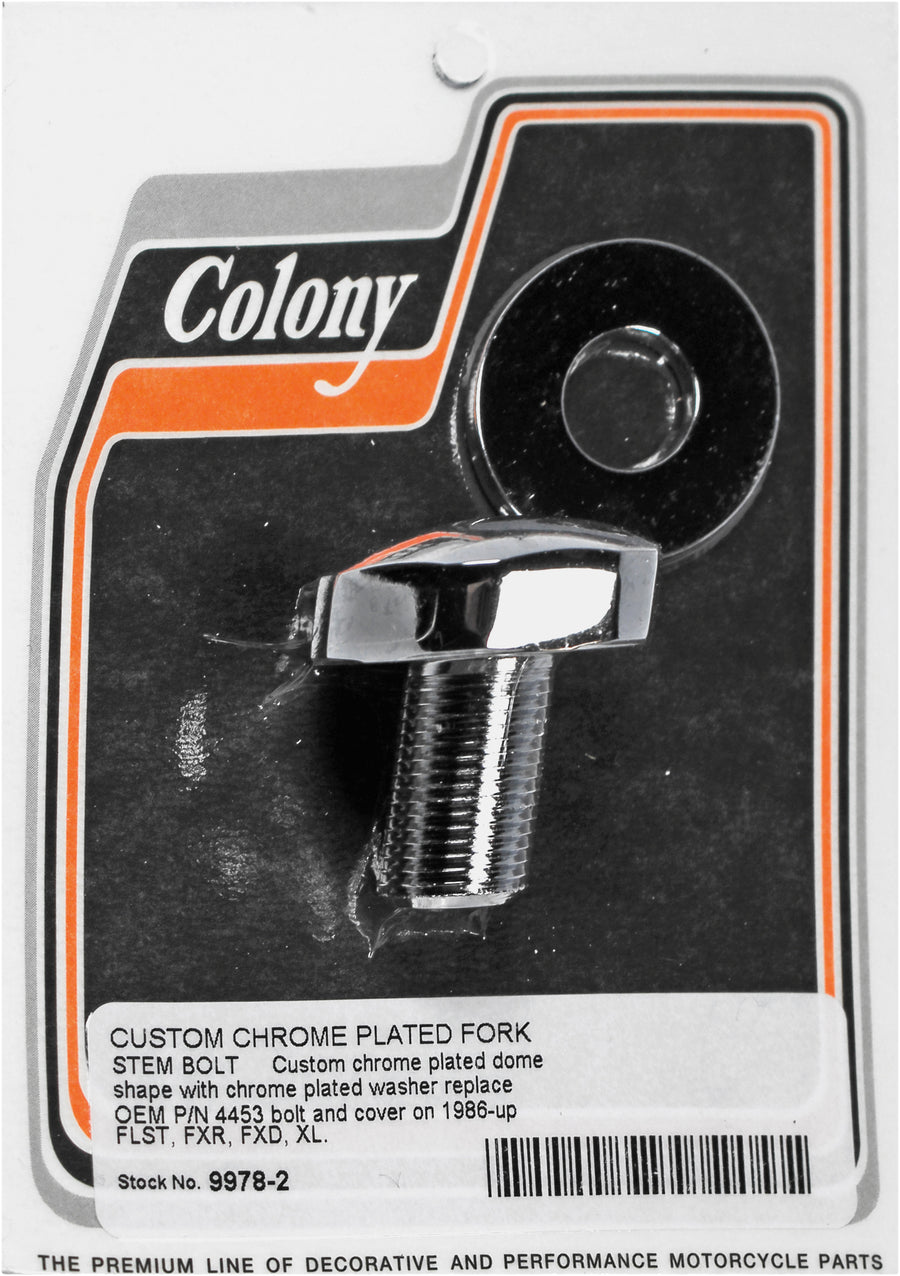 CHROME FORK STEM BOLT FLST FXR FXD XL 86-UP | 9978-2
