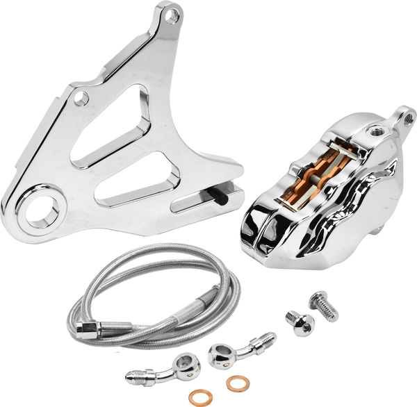 4 PIST REAR CALIPER KIT CHROME ST 18-UP
