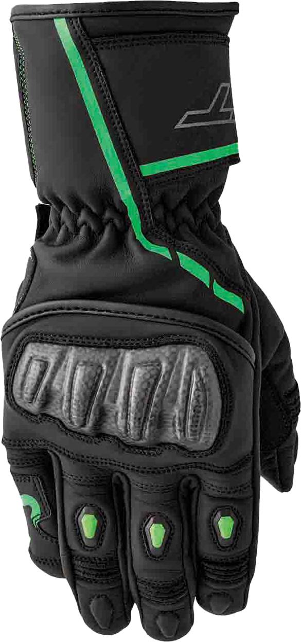 S1 GLOVE BLK/FLO-GREEN LEATHER