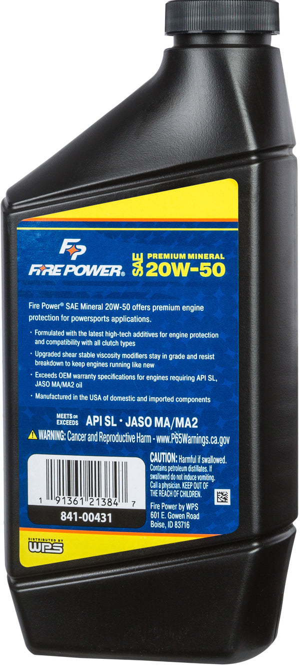 MINERAL OIL 20W50 4T 1 QT (12/CASE  SOLD EA)