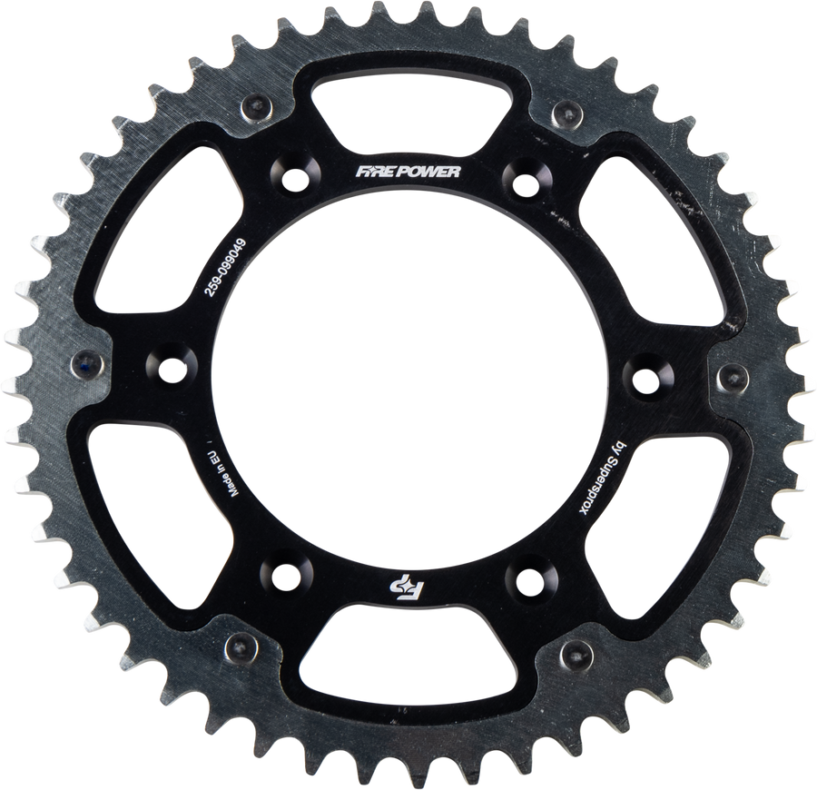 REAR SPROCKET HYBRID 49T BLK/SIL | FPH-990-49-BLK