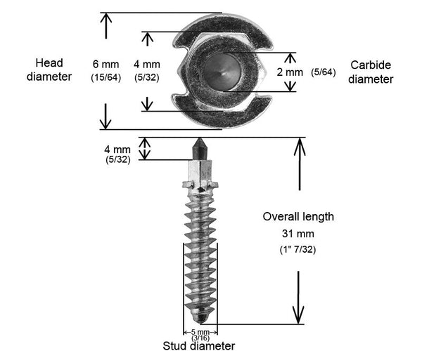 1 1/4"-32MM SHOULDER STUDS QTY 150 | SS-32150R