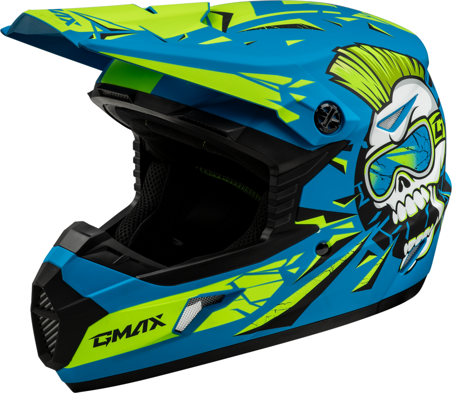 YOUTH MX-46Y UNSTABLE HELMET MATTE BLUE/GREEN YL