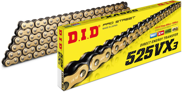 CHAIN 525VX3 112L GOLD/BLACK | 525VX3G112FB