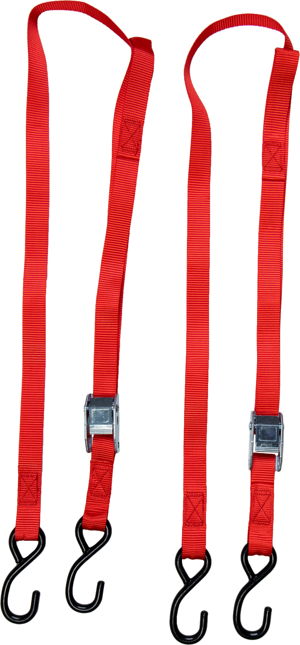 1" X 6' TIE-DOWN RED 2/PK