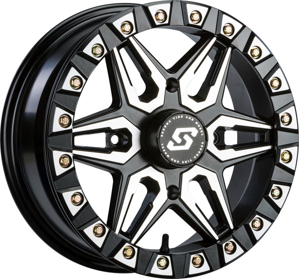 SPLIT 6 BDLK WHEEL 15X6 4/137 5+1 (+38MM) BLK/MACHINED