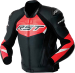 TRACTECH EVO D3O JACKET BLK/FLO RED LEATHER
