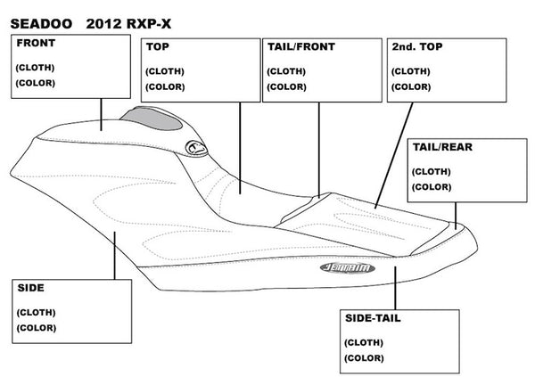 Jet Trim Seat Cover SeaDoo RXP-X 260/300 2012+ - Broward Motorsports Racing