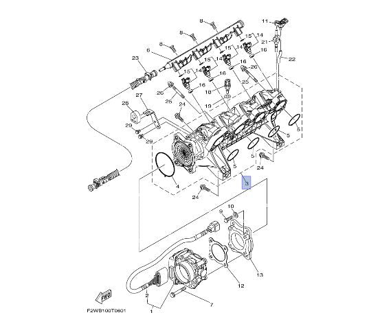 Yamaha OEM VXR Intake Manifold