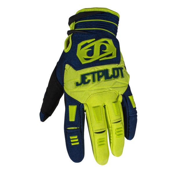 JETPILOT MATRIX FULL FINGER GLOVE Navy/Lime - Broward Motorsports Racing