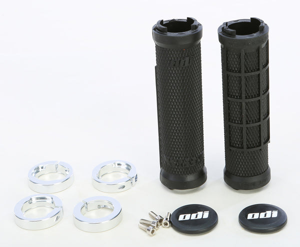 ODI Ruffian Half Waffle Lock-On Grips, 130mm, No Flange, Black