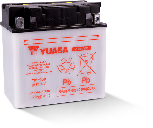 Yuasa Lead Acid Battery YB16CL-B - Broward Motorsports Racing
